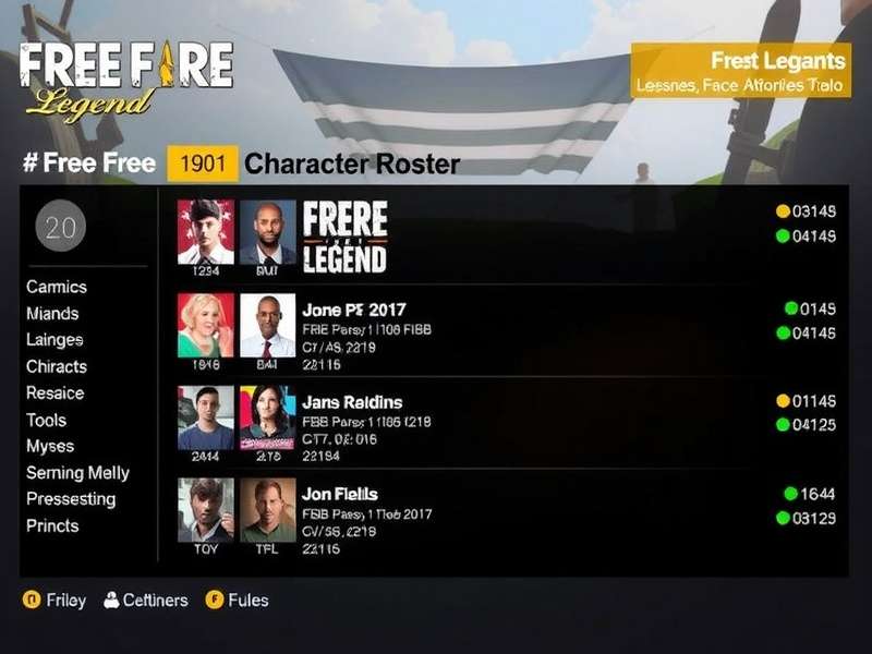 Free Fire Legend Character Roster